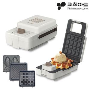키친아트 3종 플레이트 로리 타임 와플메이커 KW-650AK 와플 샌드위치 붕어빵 크로플 시간조정