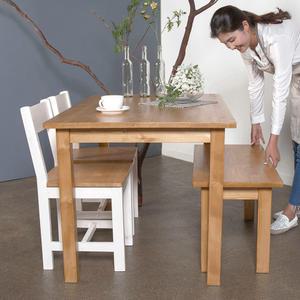 내추럴 원목식탁 티 테이블 미니 좁은공간 2인용 4인용 (의자별도)