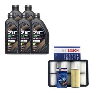 쏘렌토MQ4 하이브리드 엔진오일 지크 X9 제로 0W20 5리터 보쉬 오일필터 에어필터 세트