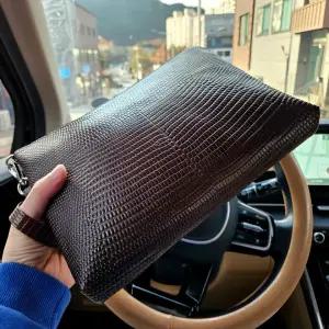 리뉴얼 남성 여성 클러치 천연소가죽 손가방 미니 가방 백 악어무늬 소가죽 국내제작 선물 퀄리티 보장합니다