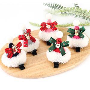 [아랑로랑] 크리스마스 산타 꼬깔 집게핀 헤어핀