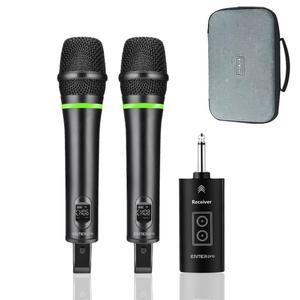 엔터프로 EM-927W 무선마이크 2채널 무선 핸드마이크 2개 동시 사용 USB 충전식 송수신기 900MHz 주파수 대역 보컬용 가수용 행사용 공연용 강의용 강연용 노래방용