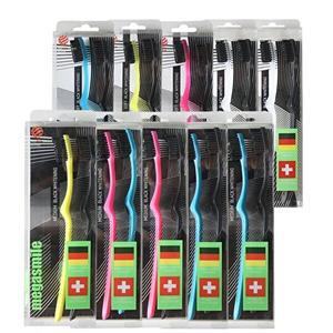 [메가스마일]메가스마일 블랙화이트닝 미백 칫솔 2개입X5개 (컬러 랜덤)