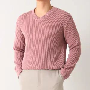 [지지블랙]지지블랙 레핏 하찌 브이넥 골지 니트 머슬핏 티셔츠 빅사이즈