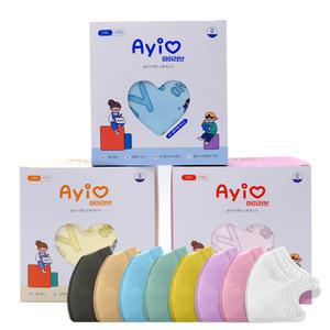 (50매+3매)아이러브 새부리형 숨쉬기편한 귀편한 유아동 컬러 마스크 소형 50매