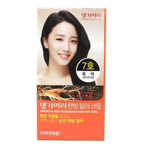 댕기머리 한방칼라크림 7호 흑색(검정)X1개/흰머리/새치/염색약/염색