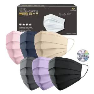 쁘띠럽 평면 데일리 컬러 마스크 대형 100매 (box)