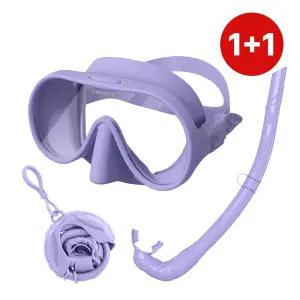 1+1 위베런 크로마 스노쿨링 마스크 프리다이빙 스쿠버다이빙 스노클 장비 세트