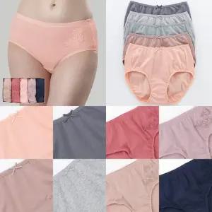 여성 면스판팬티 순면팬티 엄마 중년여성 부인용 큰 여삼각 5매입 세트