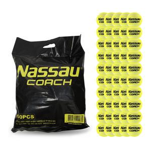 낫소 코치연습공 50개입 테니스연습구 대용량 훈련용 무압구 균일한탄성 클레이코트