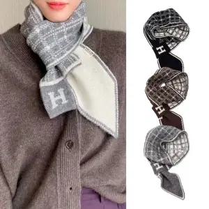 엔비 h니트 체크 머플러 숄 쁘띠 롱 목도리