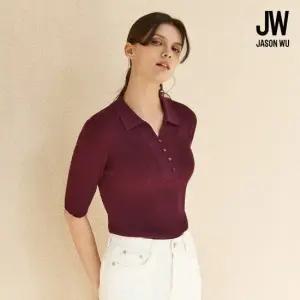 제이슨우 프렌치 린넨 블렌드 반팔 카라 니트 풀오버 3종