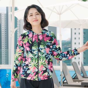 조이마담S7133 정글 플라워 후드 래쉬가드 상의 50대60대중년여성 빅사이즈수영복