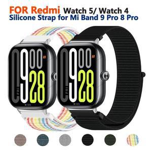 Redmi Watch 5 watch4 용 나일론 루프 스트랩 Xiaomi Mi Band 9 Pro/8 스포츠 액세서리 Smartwatch 손목 밴