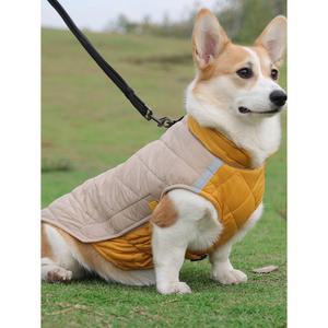 귀여운 애완견 70 닥스훈트패딩 웰시코기 겨울옷 의류 반사띠 잠바 110근 조끼 블루