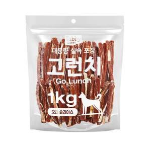 테비 고런치 1kg 오리 슬라이스 사사미 강아지간식
