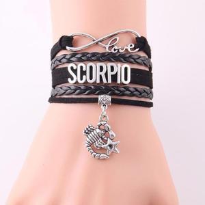 ONM 팔찌 팬던트 메탈 가죽팔찌 별자리 전갈자리