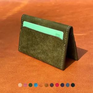 아트박스/보엔시아 핸드메이드 이니셜 폴딩 카드지갑 이태리 가죽 11color