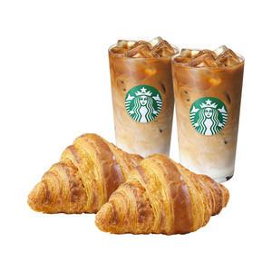 [스타벅스] [라떼 & 크루아상] 아이스 카페 라떼 T 2잔 + 프렌치 크루아상 2개