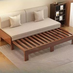 형 쇼파 침대 등받이 베 소파베드 65CM 평상 매트 110CM 티크 접이식 원목 프레임