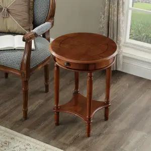 사이드 원목테이블 원형 미니 티테이블 커피 호두나무색 침대 엔틱 협탁 침실