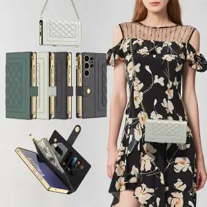 사찌몰 갤럭시 s25 24 23 울트라 퀄팅 가죽 지퍼 지갑 케이스