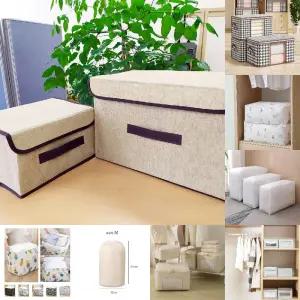 접이식 패브릭 소품 정리 박스 세트/옷정리/옷장/정리함/수납/이불/의류/파우치/보관/옷수납/수납함/옷보관