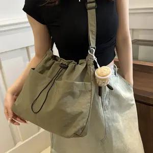 복조리백 + 라떼키링세트 캐주얼 가벼운 여성가방 생활방수 조절끈 투포켓 수납