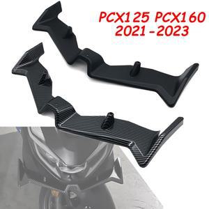 오토바이 ABS 프론트 페어링 공압 Winglets 혼다 PCX125pcX160 PCX 125 160 2021-2023 팁 윙 프로텍터 쉘