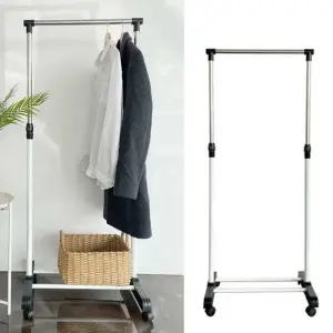 이동식 수납 옷걸이 바퀴 하단 정리용 가능 의류 행거 의류매장용행거 1단스탠드행거 이동식행거