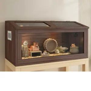 햄스터 케이지 원목 기니피그 골든 대형 실내 하우스 케이스(80x40x38cm/표준)+세트1