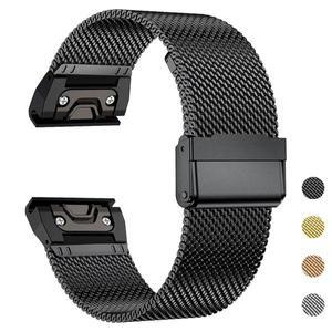 20 22 26mm Garmin Fenix 8 51mm 7X 7 Pro 6X 6 5X 5Plus Tactix 퀵 핏 스테인레스 스틸 밴드 포어러너