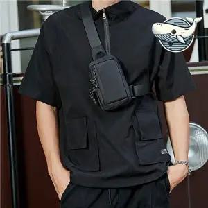 모던 블랙 슬링백 미니 크로스 가방 소형 힙색-WFGWQ0B