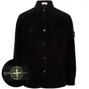 스톤아일랜드 25FW 블랙 코듀로이 컴포트 핏 오버 셔츠 151200012 S0212 V0029