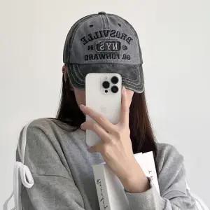 빈티지 y2k 레터링 자수 소두핏 볼캡 모자