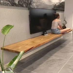 원목 선반 우드 슬랩 엔틱 빈티지 벽걸이 수납선반 2단