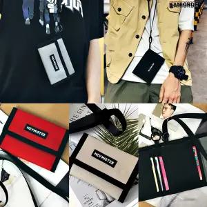 미니 포켓 목걸이형 카드 지갑 신분증 목걸이줄 여행용 반지갑 4컬러