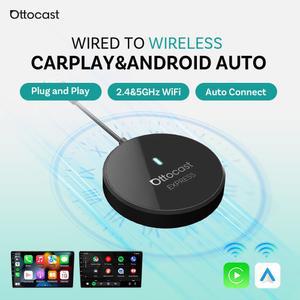 오토캐스트 미니 익스프레스 무선 CarPlay 안드로이드 오토 어댑터 플러그 앤 동글 도요타 등) 빠른 (메르세데스 플레이 USB 연결 아우디, 벤츠,