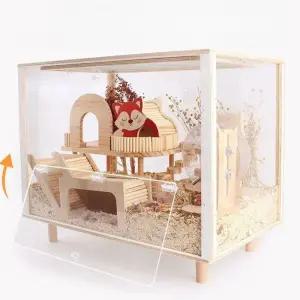 햄스터 아크릴 케이지 집 투명 은신처 리빙박스 사육장