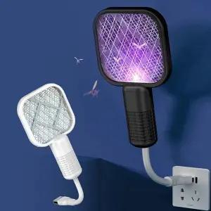 USB 충전식 미니 전기모기채 휴대용 파리채 5중 안전망 스탠드 벌레퇴치 캠핑용 여행용 판촉용