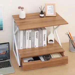 3단 미니 우드 책꽂이 서랍장 스탠드 간이 책장 선반 서류 보조 정리대 사무실 틈새 수납장