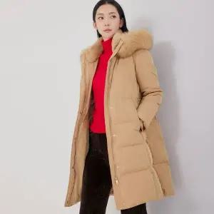 [지센] 3컬러 구스 폭스후드 퀄팅 롱 다운패딩 LFFCOB01_P410376199