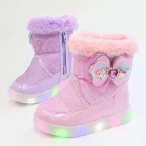 꼬마하트 여아 남아 키즈 주니어 보온 기모 유아동 LED겨울부츠