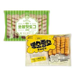 쿠즈락 쏘팡 핫도그 1kg + 빵소 핫도그 900g  2종 세트