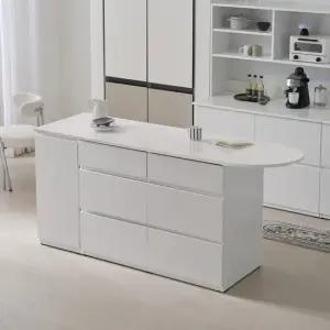 위드 E0 키높은 완전수납 광파오븐 반타원 아일랜드 홈바 식탁 렌지대 수납장 1900X600 YDF323