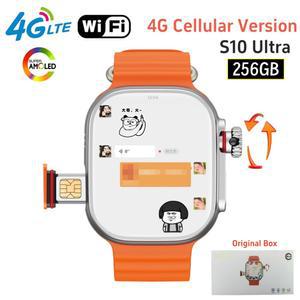 32+256GB 4G 스마트 카드 Amoled 시스템, 카메라 2.2인치 For Smartwatch WiFi SIM 스크린 S10 Ultra 안드로이드 시계 800W GPS Men