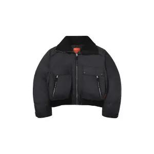 [시흥점][SUPERDRY]여성 카라 덕다운 숏패딩 블랙 SDFJDFO06BLK