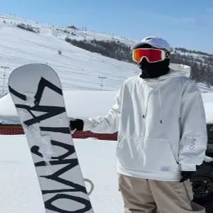 스노우 보드복 상의 방수 후드티 스키복 긴팔 오버핏