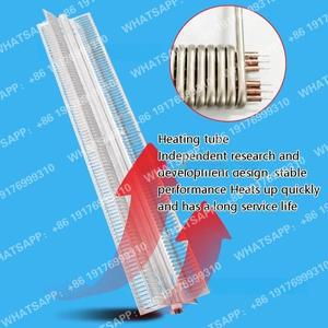 X자형 알루미늄 핀 라디에이터 660mm 230v 2000w 에어컨 커튼 Machie 가열 튜브 건식 발사 베이스 보드 히