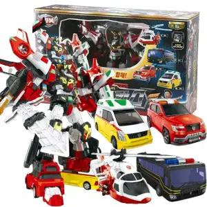 헬로카봇 시즌16 전설의 용사 마이티캅스 /레디 헬프 캅스 큐어 변신 4단 합체로봇 장난감